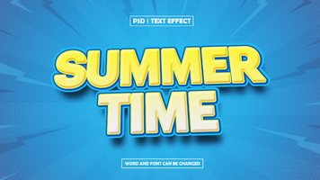 Summer Time 3D Editable Text Effect psd