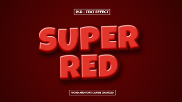 Super Red 3D Text Effect psd