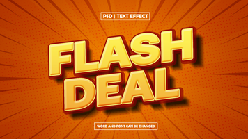 Flash Deal 3D Editable Text Effect psd