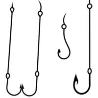 Fishing hooks and hooks on a white background vector