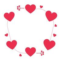 Valentine's day frame with hearts and arrows vector