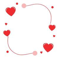 Valentine's day frame with hearts and dots vector