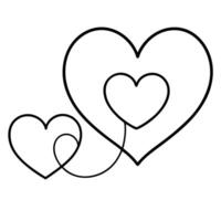 Heart shaped line drawing vector