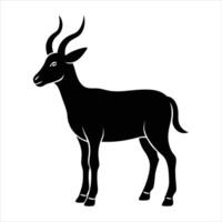 Black silhouette of a goat on a white background vector