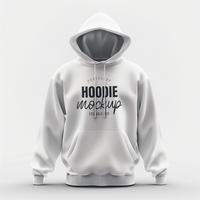 Man's hoodie mockup front view with solid color background and realistic mockup psd