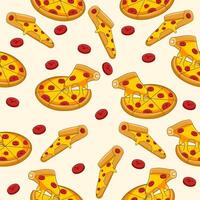 seamless pattern hand drawn in flat design style pizza vector