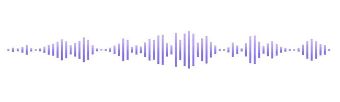 Sound wave or voice message waveform. Podcast, media record, radio signal. Decibel audio record icon isolated on white background. Equalizer line vector