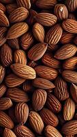 Rotating background of lots of almonds, Closeup View, Top View video