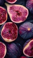 Rotating background of lots of Figs fruits, Close up, Slow motion video