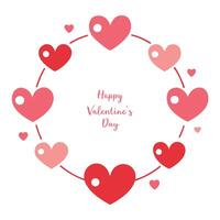Valentine's day card with hearts in a circle vector