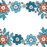 Decorative colorful flowers frame vector