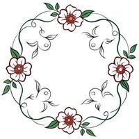 Floral frame isolated on white background vector