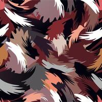 A pattern of feathers in different colors vector
