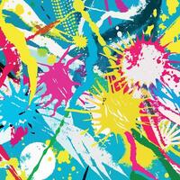 Colorful paint splatter background with many different colors vector