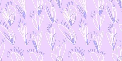 Unique abstract organic shapes oval seamless pattern. Pastel purple print with hand drawn doodle elliptic forms. Simple violet background. Contemporary minimalist ornament vector