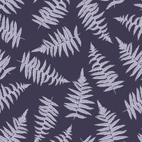 Grey pattern with abstract artistic leaves fern. hand drawing. Stylized shapes leaf plants seamless print. Plain ornament for designs, textile, fabric, cover vector