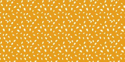Plain polka dots, drops, spots seamless pattern on a yellow background. hand drawn sketch. Creative tiny random snowflakes, circles print. Contemporary minimalist ornament. vector