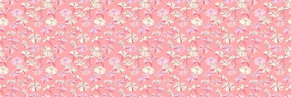 Pastel pink seamless pattern with abstract unique shapes flowers. Creative cute meadow print. Plain summer ornament texture. hand drawn vector