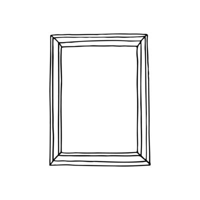 drawing vertical frame in doodle style - hand drawn line sketch