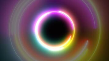 Abstract Retro VJ Background With Light Circles shiny chromatic distortion and lens flare effects video