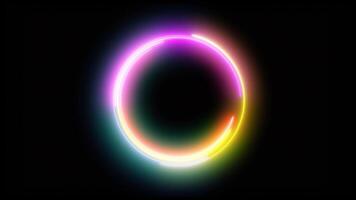 Abstract seamless loop neon background luminous swirling Glowing spiral cover video