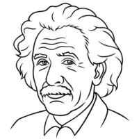 albert einstein, illustration line art vector