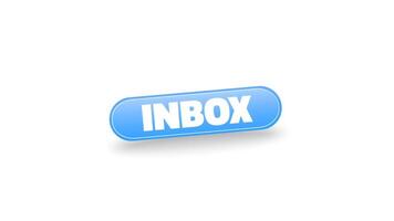 inbox blue glossy button with Shining effect animation. video