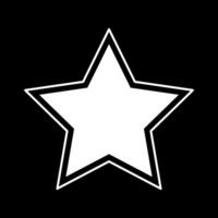 Star outline shape template isolated on black background. vector