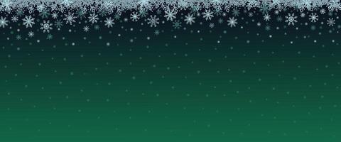 A green background with snowflakes on it vector