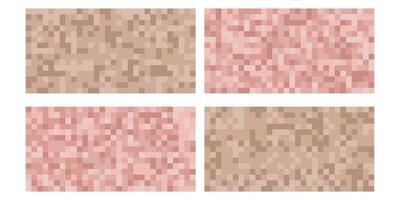 Pixelated nude tone censorship bars in rectangle shapes. Ideal for use in content moderation, production, and social media graphics. vector