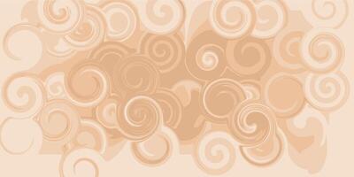 Nude tan fluid swirl horizontal background to create a trendy cover. Beige texture for web design. vector