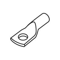 Uninsulated ring terminals on white background. Editable stroke icon. vector