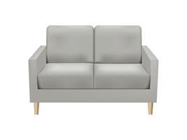 Modern realistic gray sofa on white background. 3D for interior design relaxation concepts at home, office, beauty salon, web banner and etc. vector