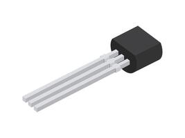 Transistor which is used in electronic circuits. vector
