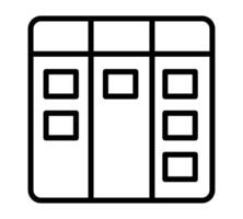 Kanban flowchart linear icon. Board with notes icon. Workflow management. vector