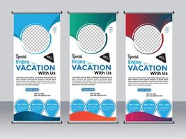 Modern Roll Up stand Banner Design Template vector