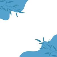 blue background banner design template with leaf vector