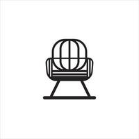 Chair icon design with black line style vector