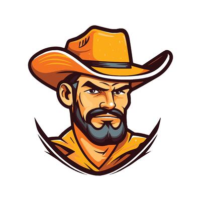 Dynamic Cowboy Character for Engaging Logo Concept