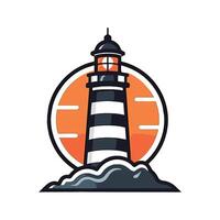 illustration of Lighthouse Icon on Transparent Background vector