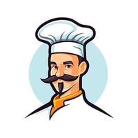 Smiling Chef Cartoon Character with Chef Hat and Apron Illustration vector
