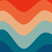 Wavy groovy retro background vector