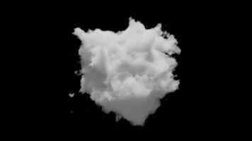 3d klein wolk met alpha kanaal en looping animatie video
