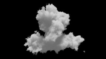 3D big cloud with alpha channel and looping animation video