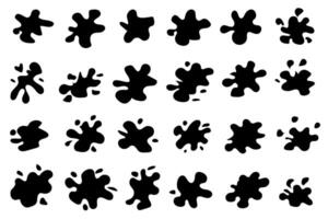 Set of black splashes.Ink stains, black paint, design elements set. Ink grunge splashes. paint splashes. Vecto vector