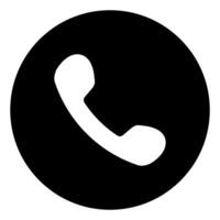 Phone call flat round icon isolated illustration vector