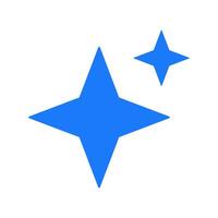 Ai stars blue color isolated decorative icon vector