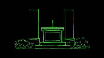 Neon frame effect, Lecture Podium Represents public speaking or presentations on black background video
