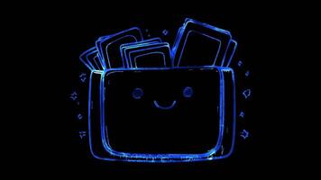 Neon frame effect, Wallet representing personal finances, money management on black background video