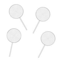 Spiral lollipop illustration for Halloween coloring page. Fun and simple candy design perfect for childrens activities. vector